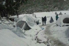 Nieve en el campamento de Moria,Lesbos